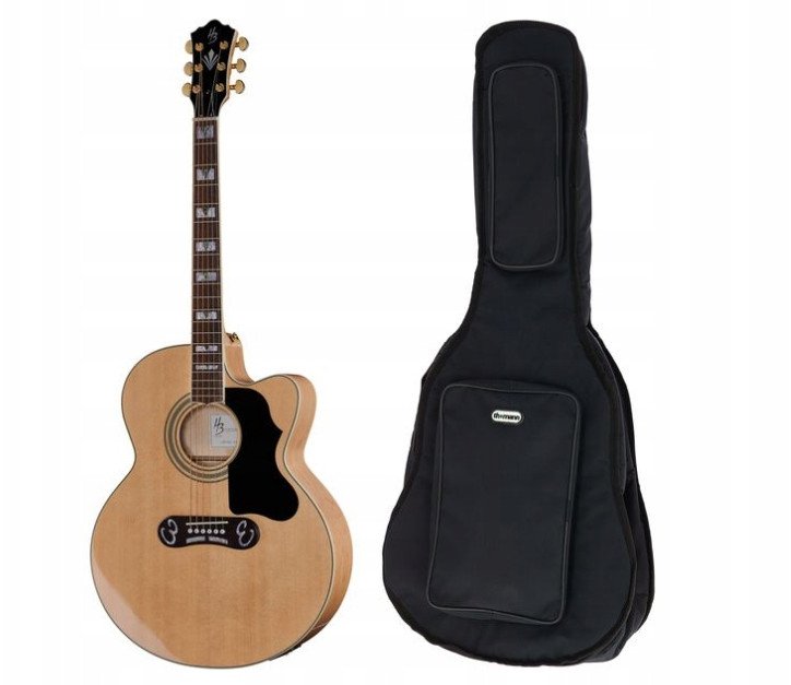 Harley Benton Custom Line KingCENT Gitara elektroakustyczna Jumbo pokrowiec