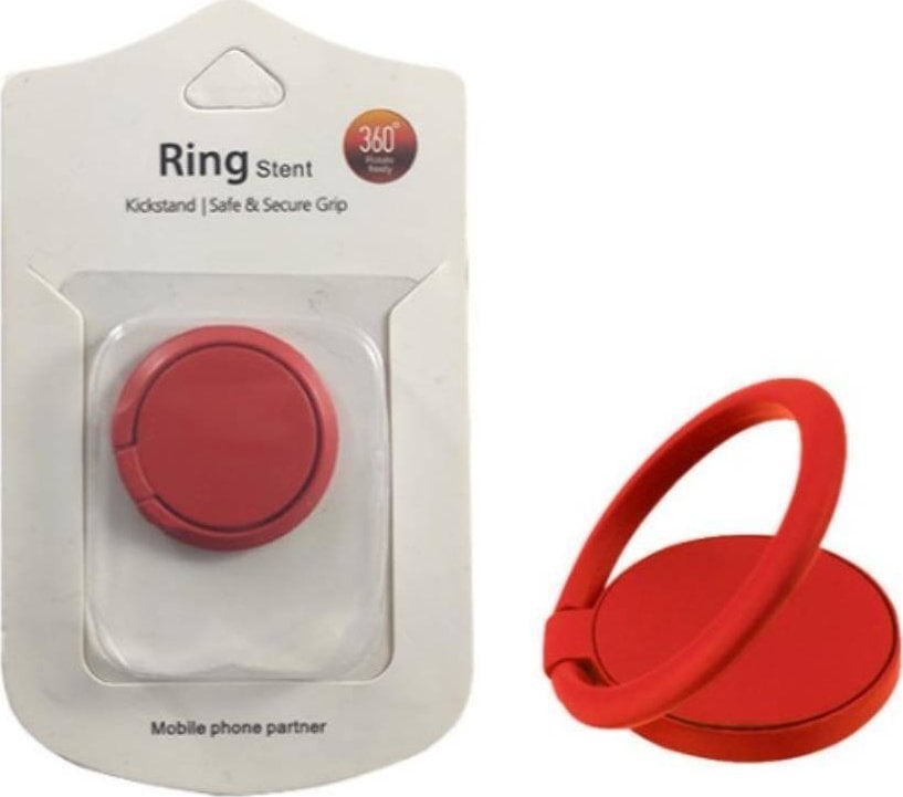 UCHWYT TELEFONU STOJAK FLAT UNIWERSALNY CZERWONY RING HOLDER RED