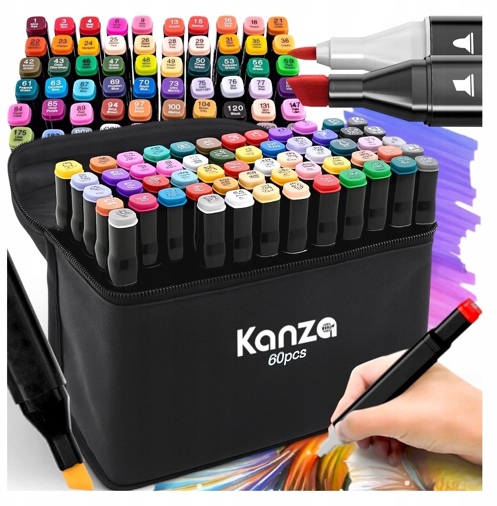 Hitbaits MARKERY ALKOHOLOWE dwustronny 60 sztuk KANZA