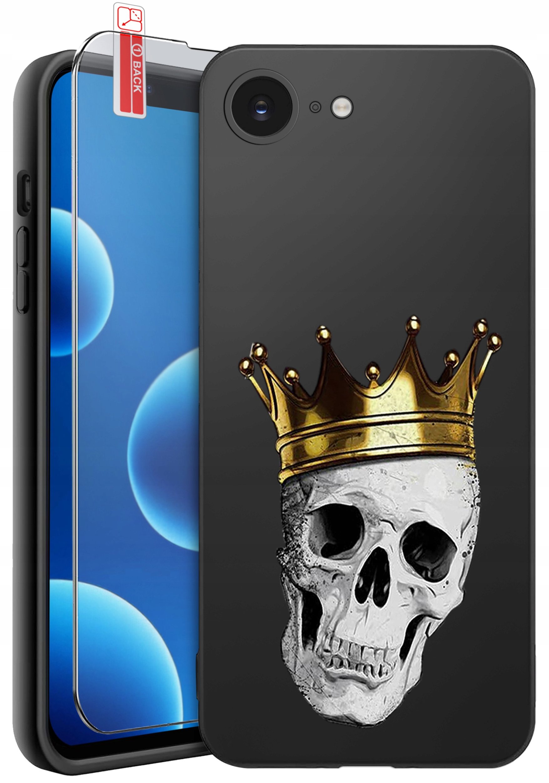 ETUI do iPhone 16e | WZORY | SILIKONOWE MATT CASE + SZKŁO 9H