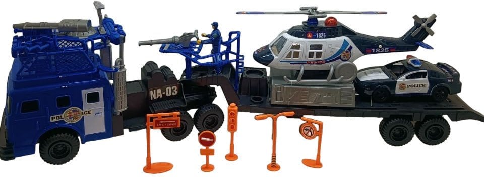 FREE WHEEL POLICE TRUCK SET WITH LIGHT