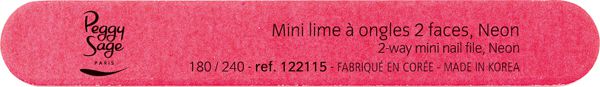 Peggy Sage Pilnik do paznokci dwustronny mini pink neon 180/240