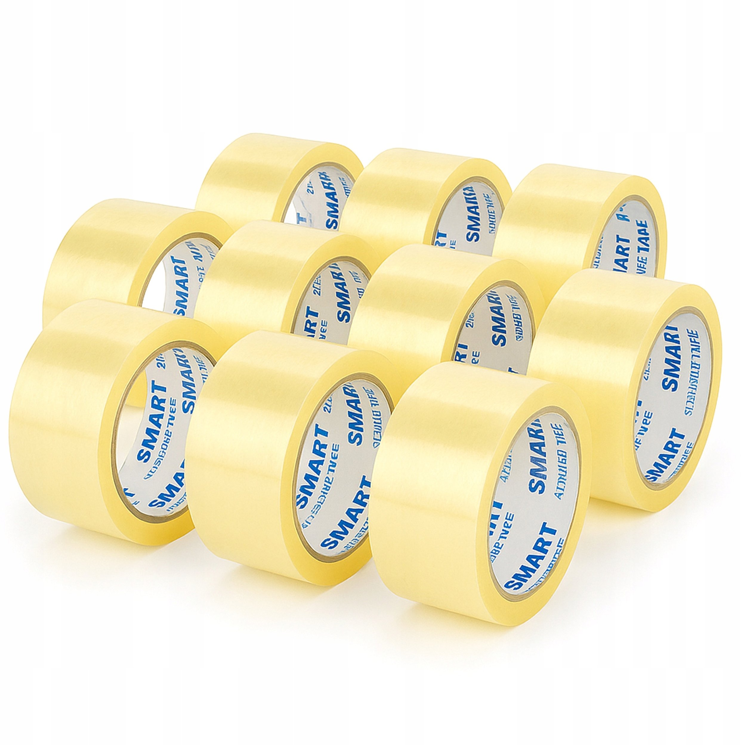 10PAK Taśma Pakowa Przezroczysta Bezbarwna Akrylowa 48mm/50y SMART Zestaw