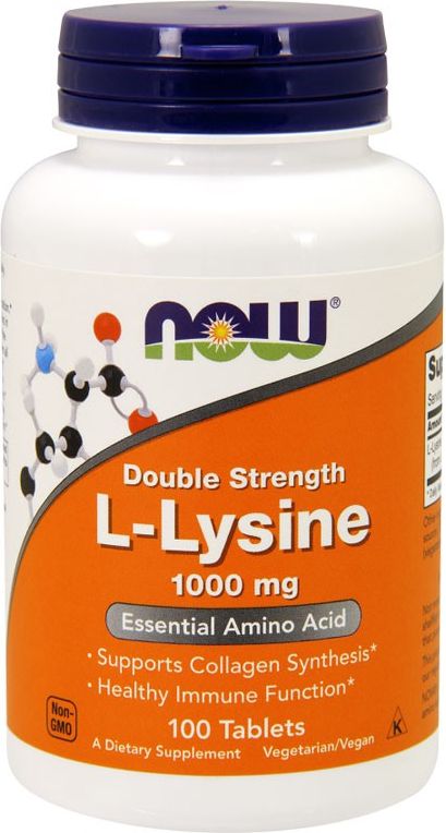 NOW Foods Aminokwasy L-Lysine 100 kaps. (1000 mg)