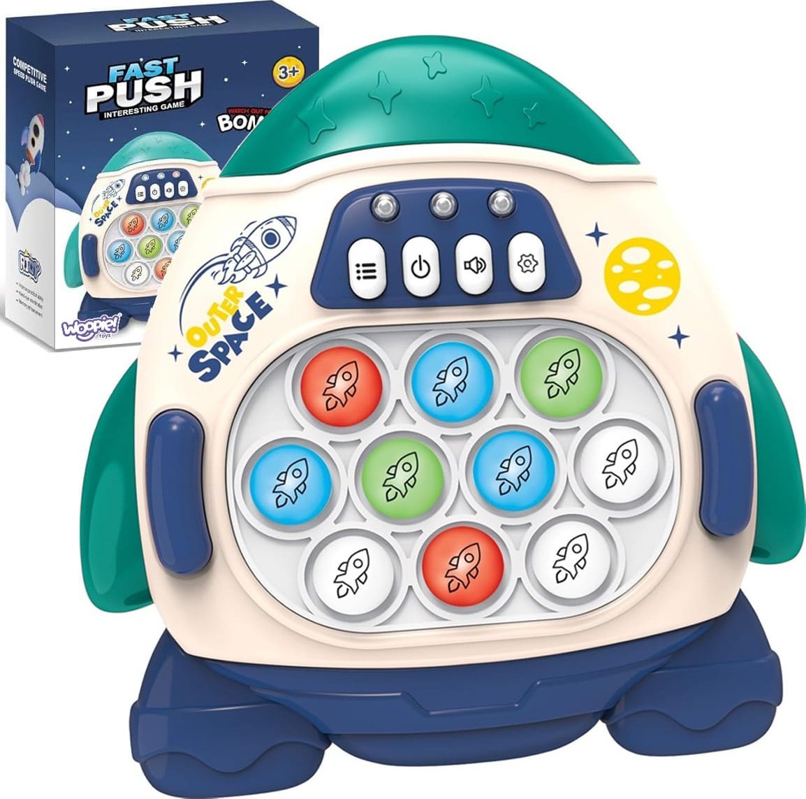 Woopie WOOPIE Gra POP IT Elektroniczna Antystresowa Zręcznościowa Rakieta blue