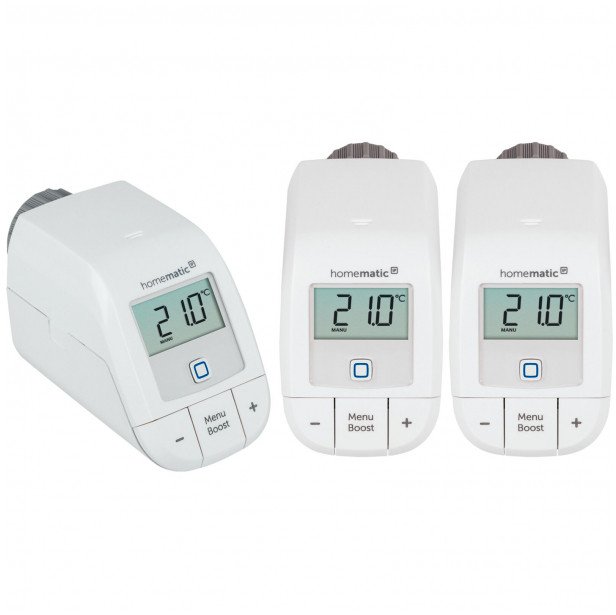 Homematic IP Smart Home Radiator Thermostat Basic (HmIP-eTRV-B), heating thermostat (Kolor: BIAŁY, bundle of 3)