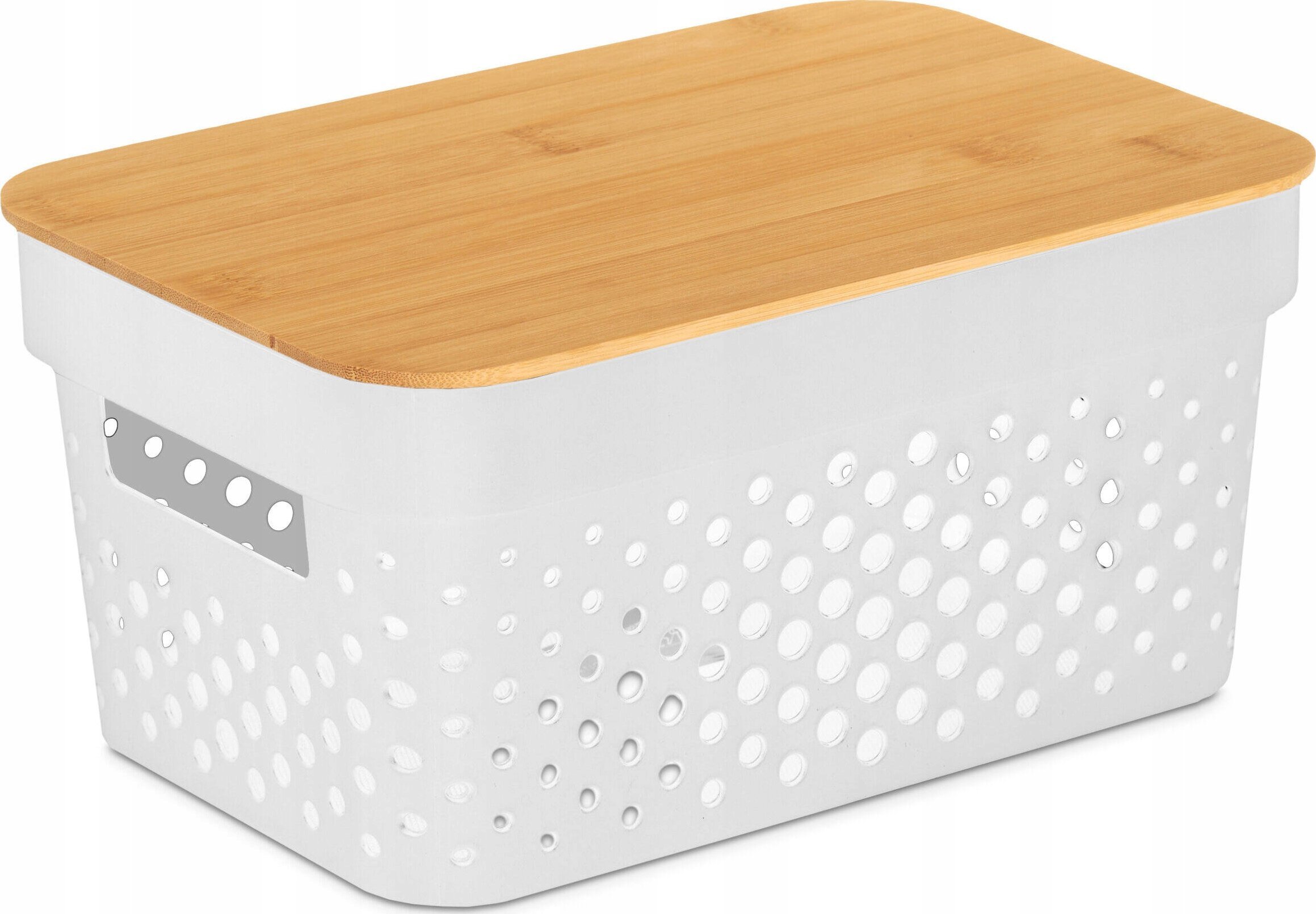 Kinvara Plastikowy pojemnik z bambusową pokrywą, 26 x 17,5 x 12,5 cm