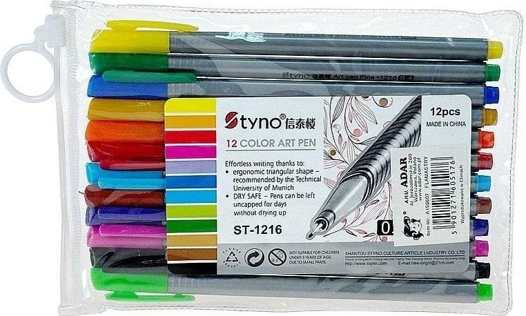 Cienkopisy 12 kolorów