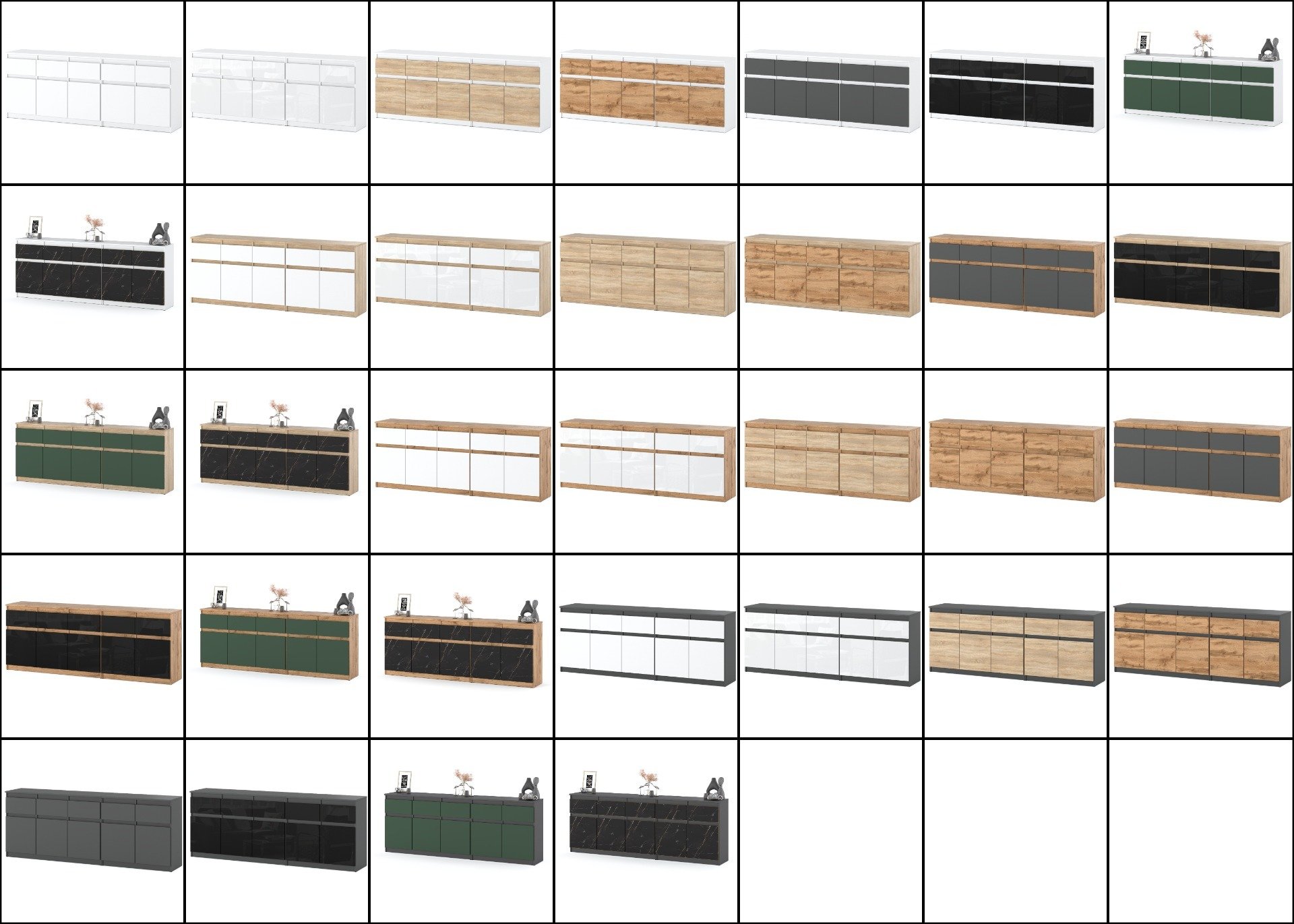 Komoda Do Sypialni Młodzieżowa Best Oleksa 5 Szuflad 200cm Biała Szara Mat