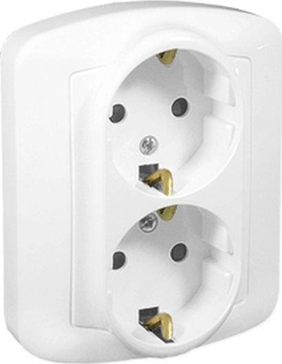 Kontakt-Simon Simon Basic Gniazdo podwójne z/u SCHUKO białe BGSZ2/11