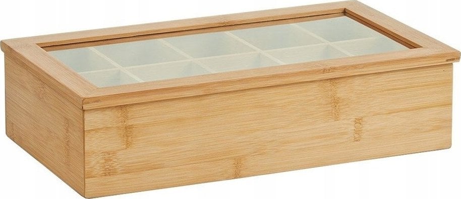 Zeller Bambusowa szkatułka na herbatę w torebkach - 10 przegródek, ZELLER