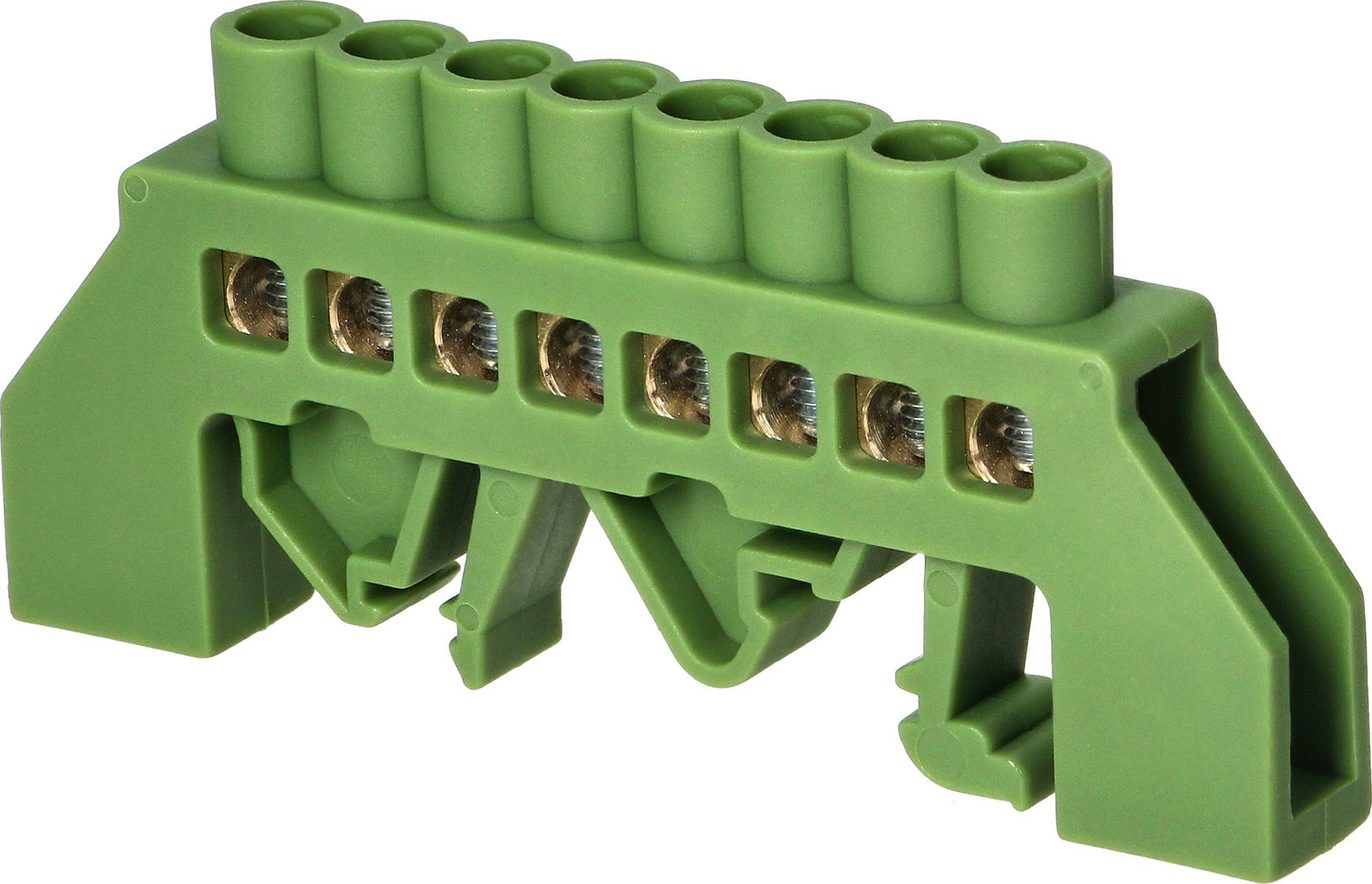 Orno Listwa zaciskowa izolowana PE, 8 przewodów, zielona