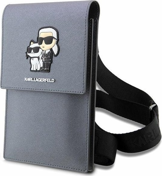 Karl Lagerfeld Torebka KLWBSAKCPMG srebrny/silver Saffiano Karl & Choupette