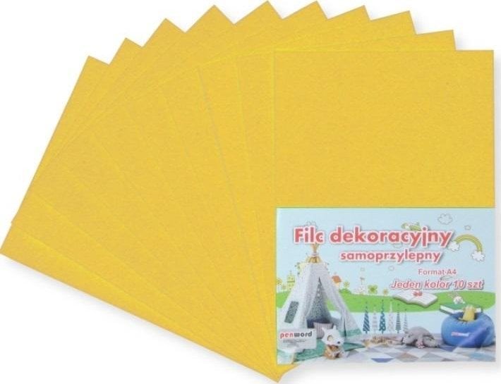 Interdruk Filc A4 samoprzylepny żółty 20x30cm 10szt