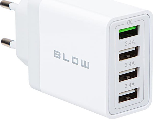 Ładowarka Blow 76-026# Ładowarka sieciowa gniazdo usbx3 + usb qc 30w
