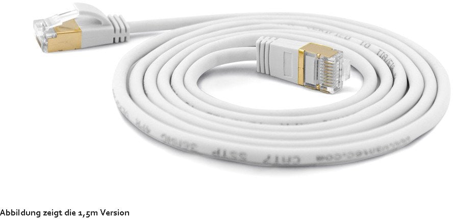 Wantec Wantec Extra dünnesCat.7 RohCable SSTP Patch Cable - 0,5 m - Cat.7 RohCable - S/FTP (S- STP) - RJ- 45 - RJ- 45 - white (7116)