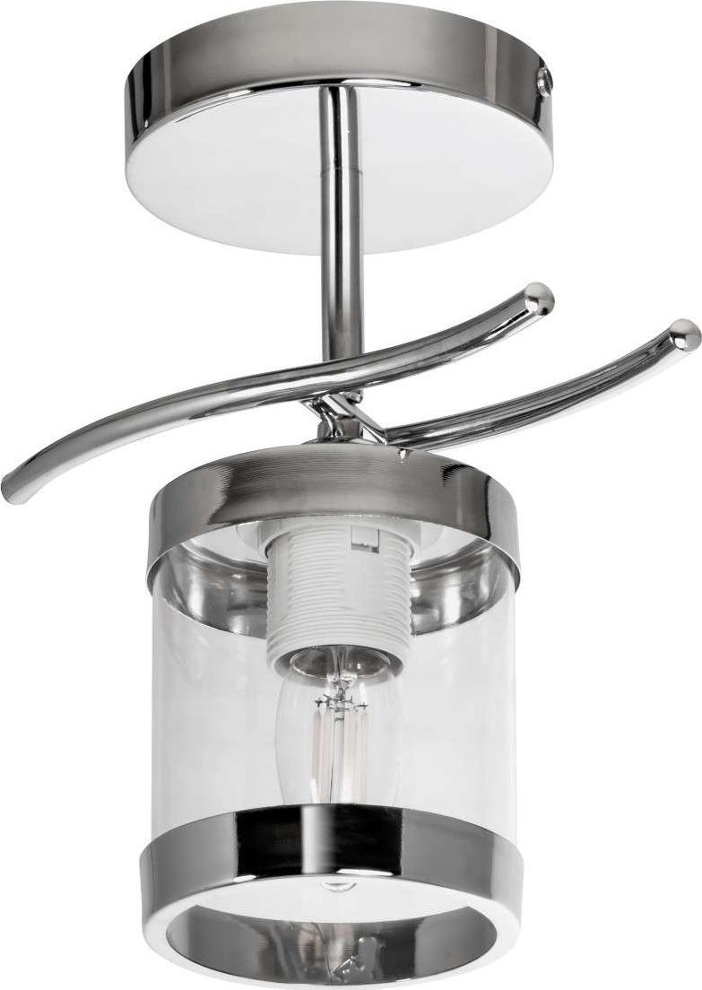 Lampa sufitowa VEN LAMPA sufitowa 2386/1 szklana OPRAWA loftowa chrom przezroczysta