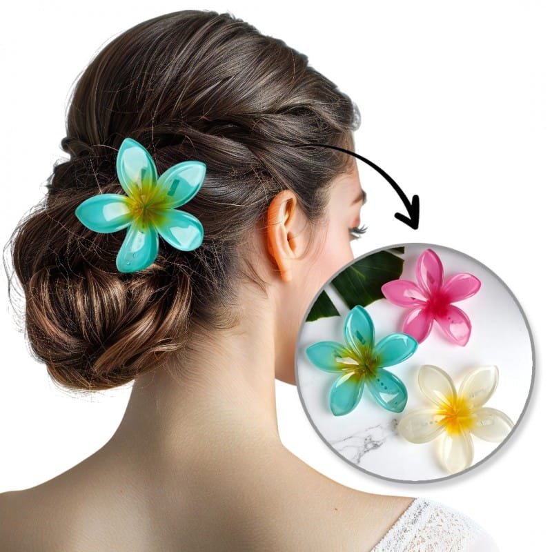 Spinka do włosów klamra XL KLIPS kwiat ombre niebieski 6 cm SP405