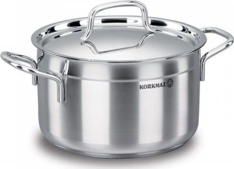 KORKMAZ GARNEK STALOWY 18/10 ZE STALOWĄ POKRYWKĄ 24x12cm 5.5L KORKMAZ ALFA A1020