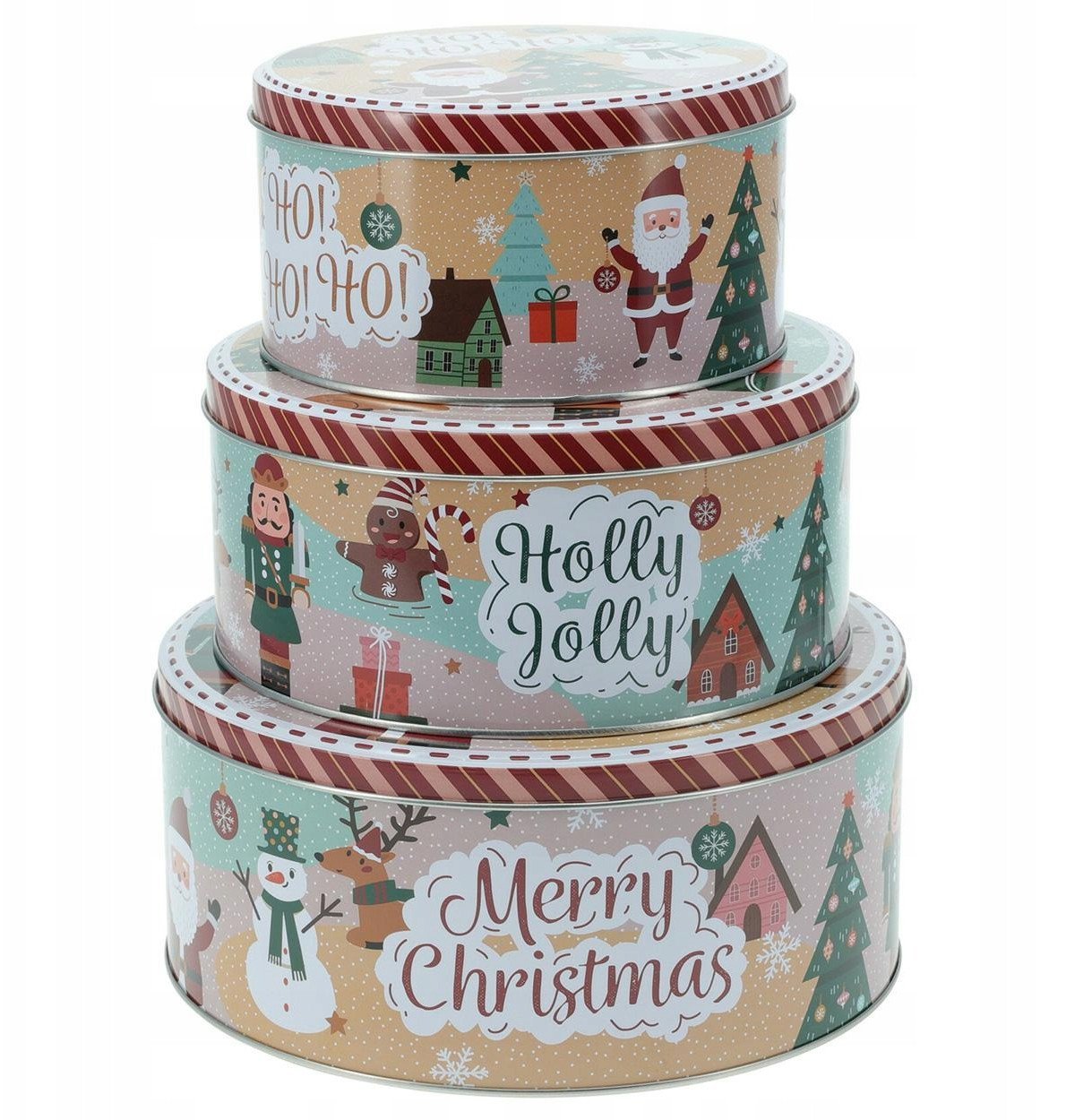 Puszki na ciastka JOUJOU, 3 metalowe pojemniki w różnym rozmiarze