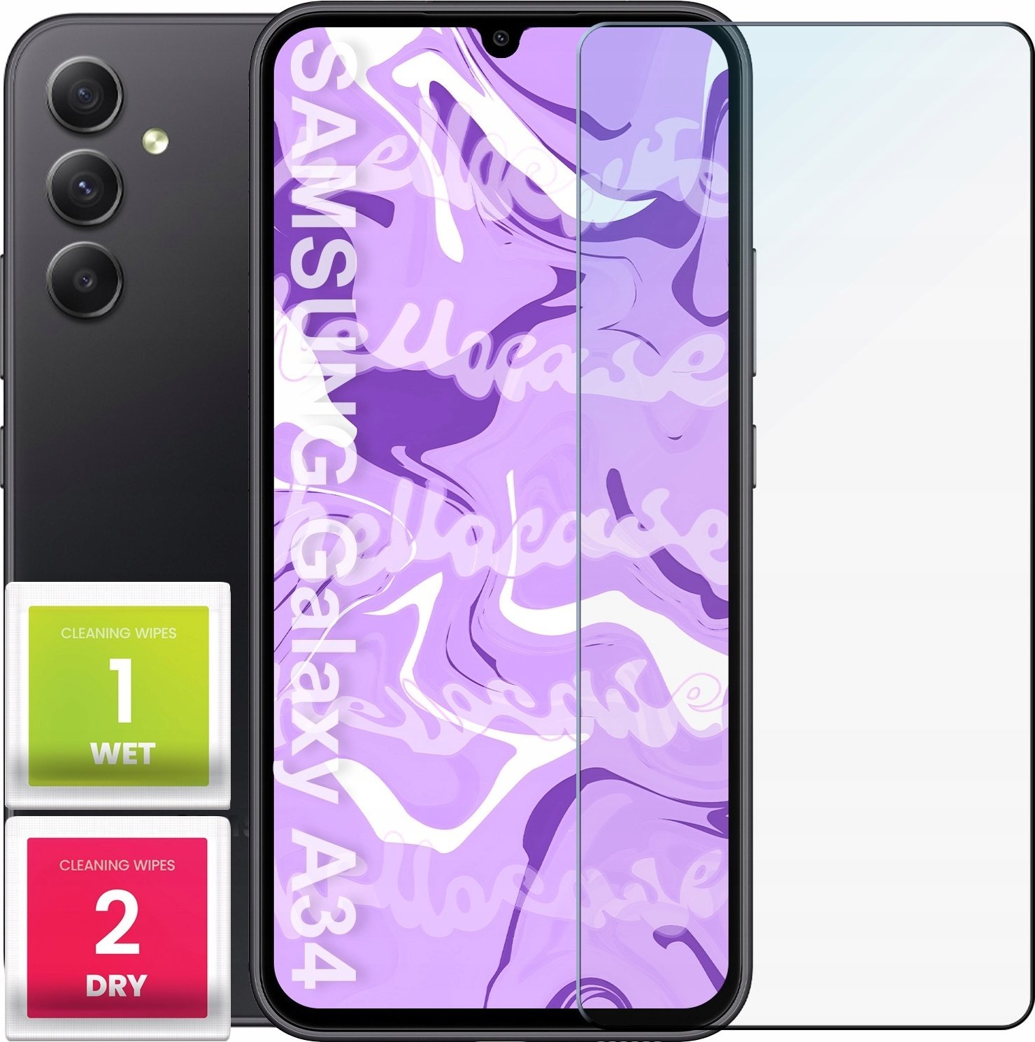 Hello Case Szkło Hartowane do Samsung Galaxy A34 5g (szybka 9H, płaskie 2.5D, szybka)