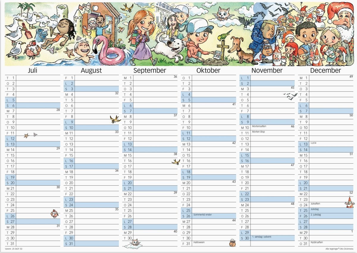 Vægkalender Otto Dickmeiss A3 2025