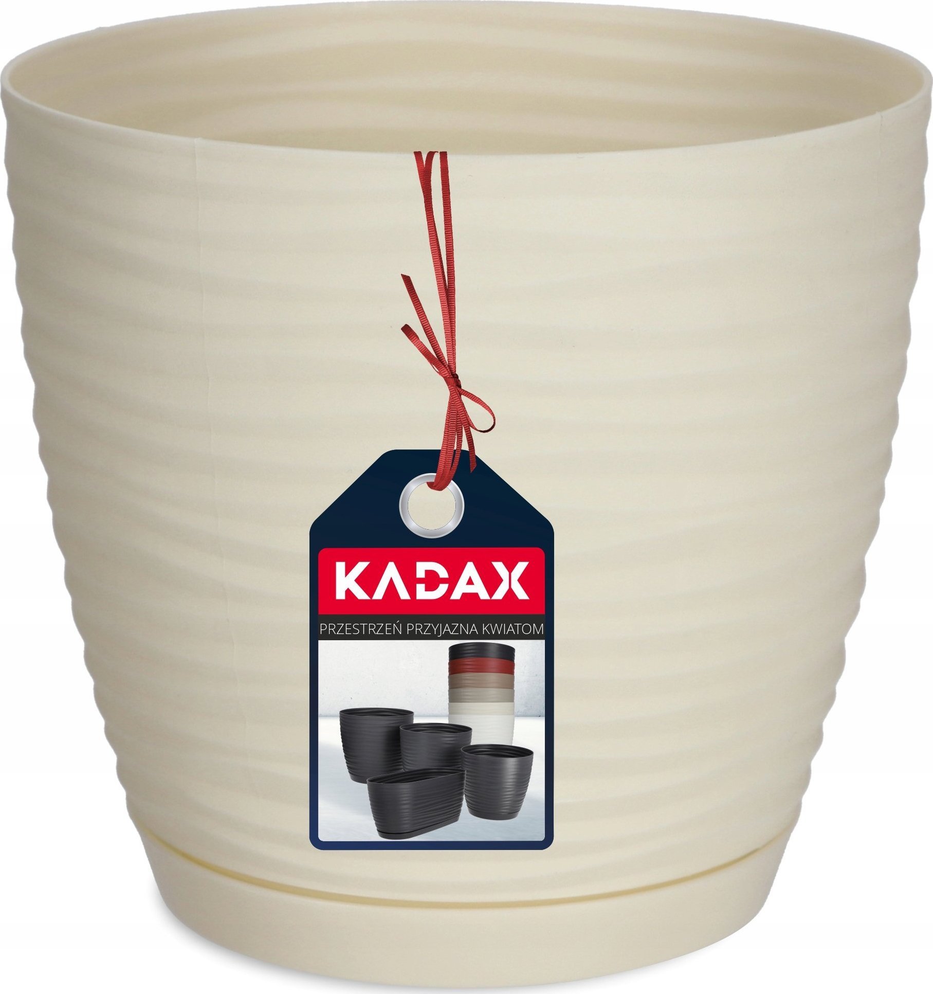 Kadax Doniczka Osłonka Na Kwiaty Podstawka Kremowa 15cm