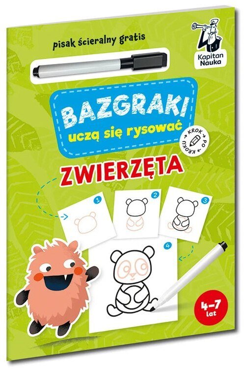 Kapitan Nauka Bazgraki uczą się rysować. Zwierzęta KS1198 EDUKAMP