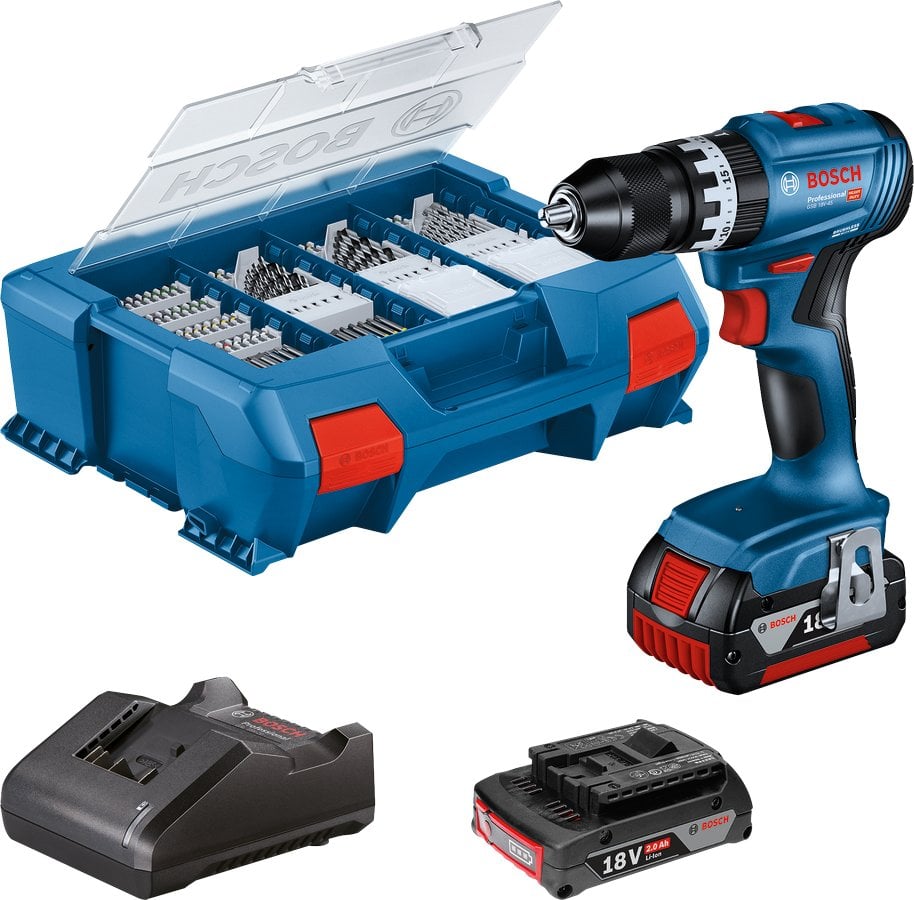 Wiertarko-wkrętarka Bosch GSB 18V-45 18 V 2 x akumulator 2 / 4 Ah