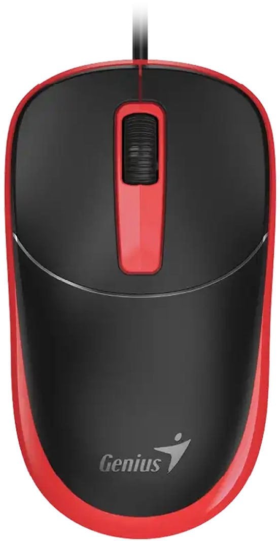 Mysz przewodowa, Genius DX-123, czarno-czerwona, optyczna, 1200DPI