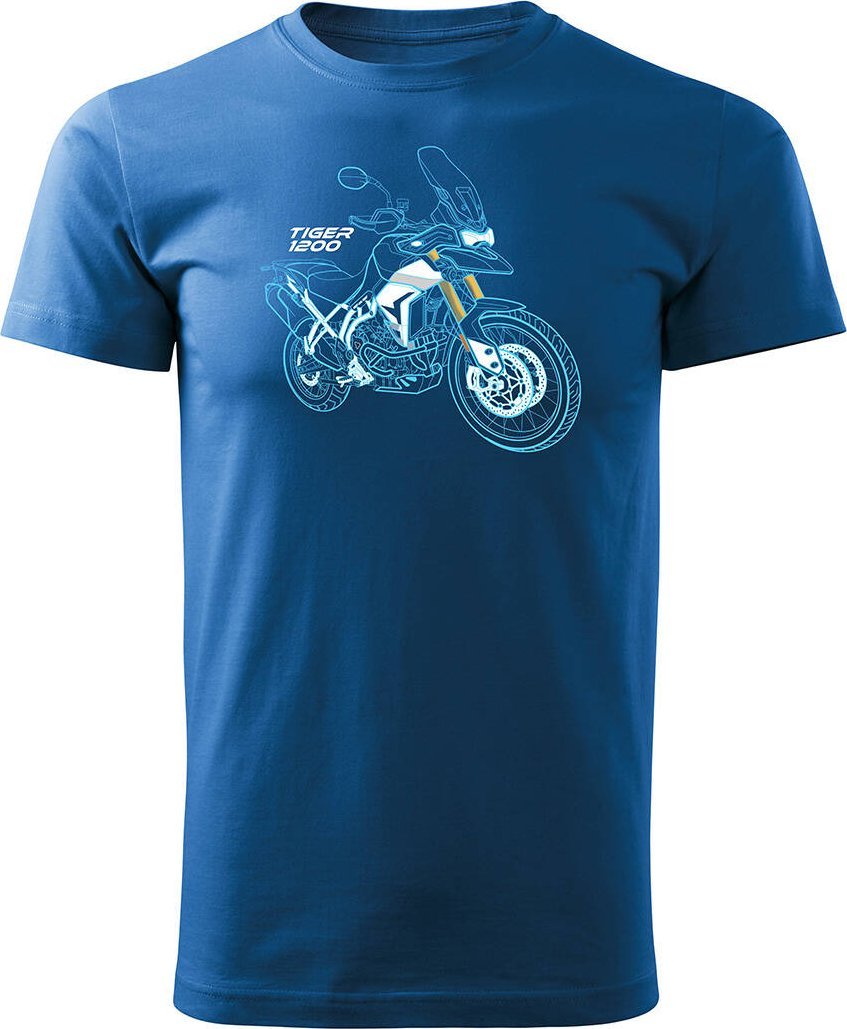 Topslang Koszulka motocyklowa z motocyklem na motor Triumph Tiger 1200 męska niebieska REGULAR S
