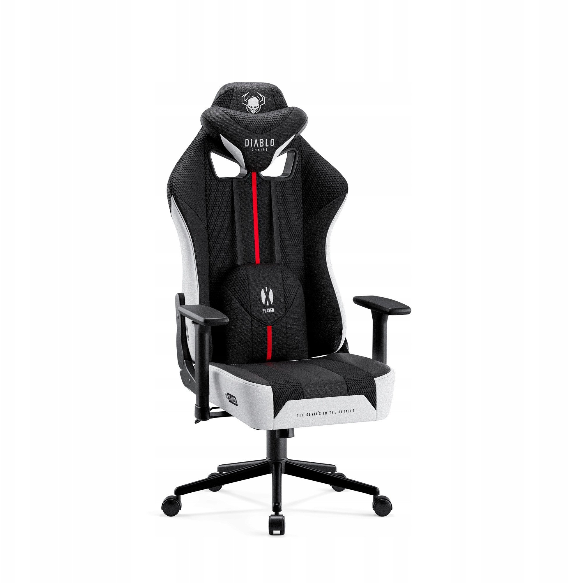 Fotel Diablo Chairs Materiałowy Fotel Diablo X-Player 2.0 Small: Biało-czarny