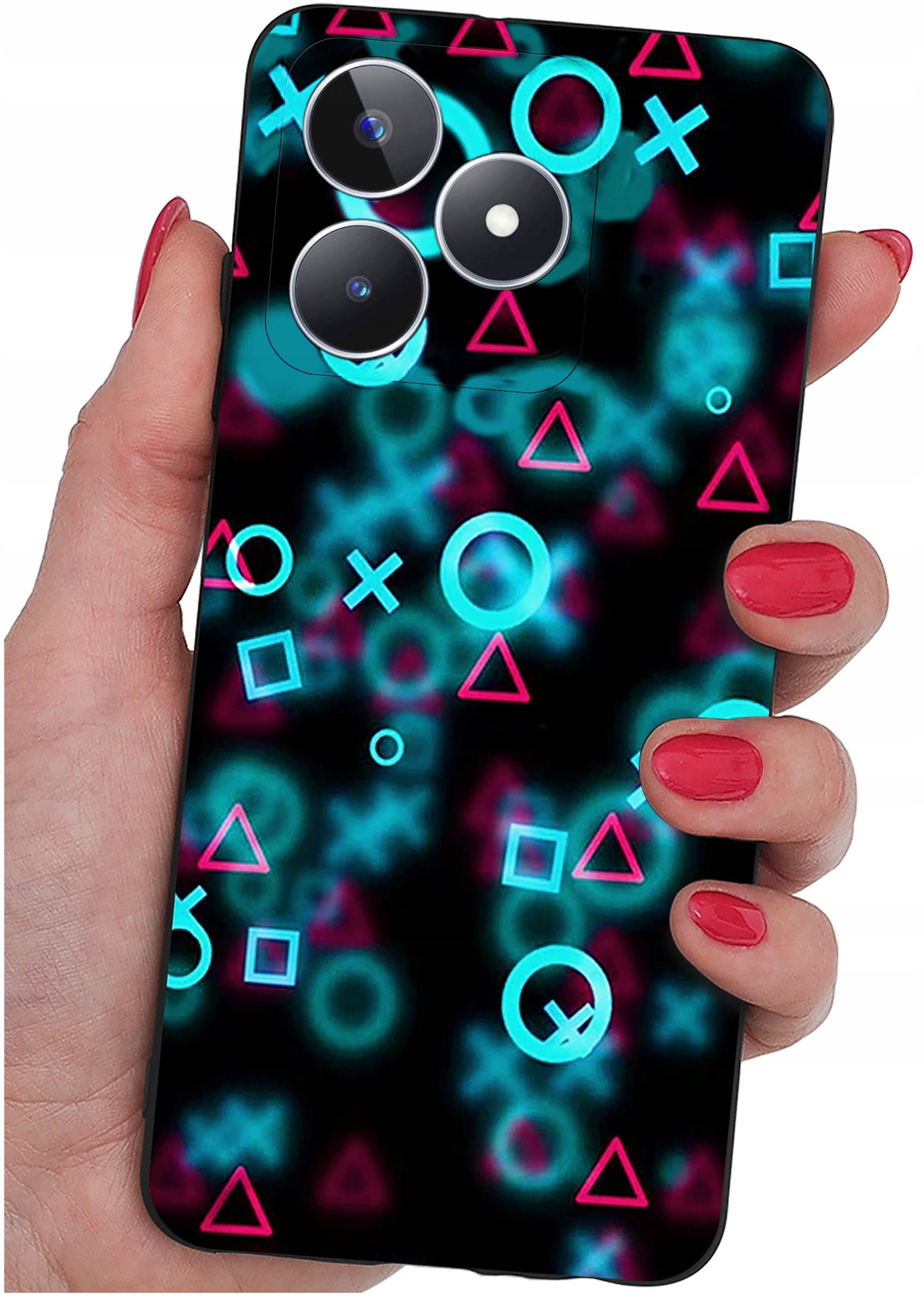 ETUI do Realme C51| C53 WZORY |SILIKONOWE MATT CASE + SZKŁO 9H