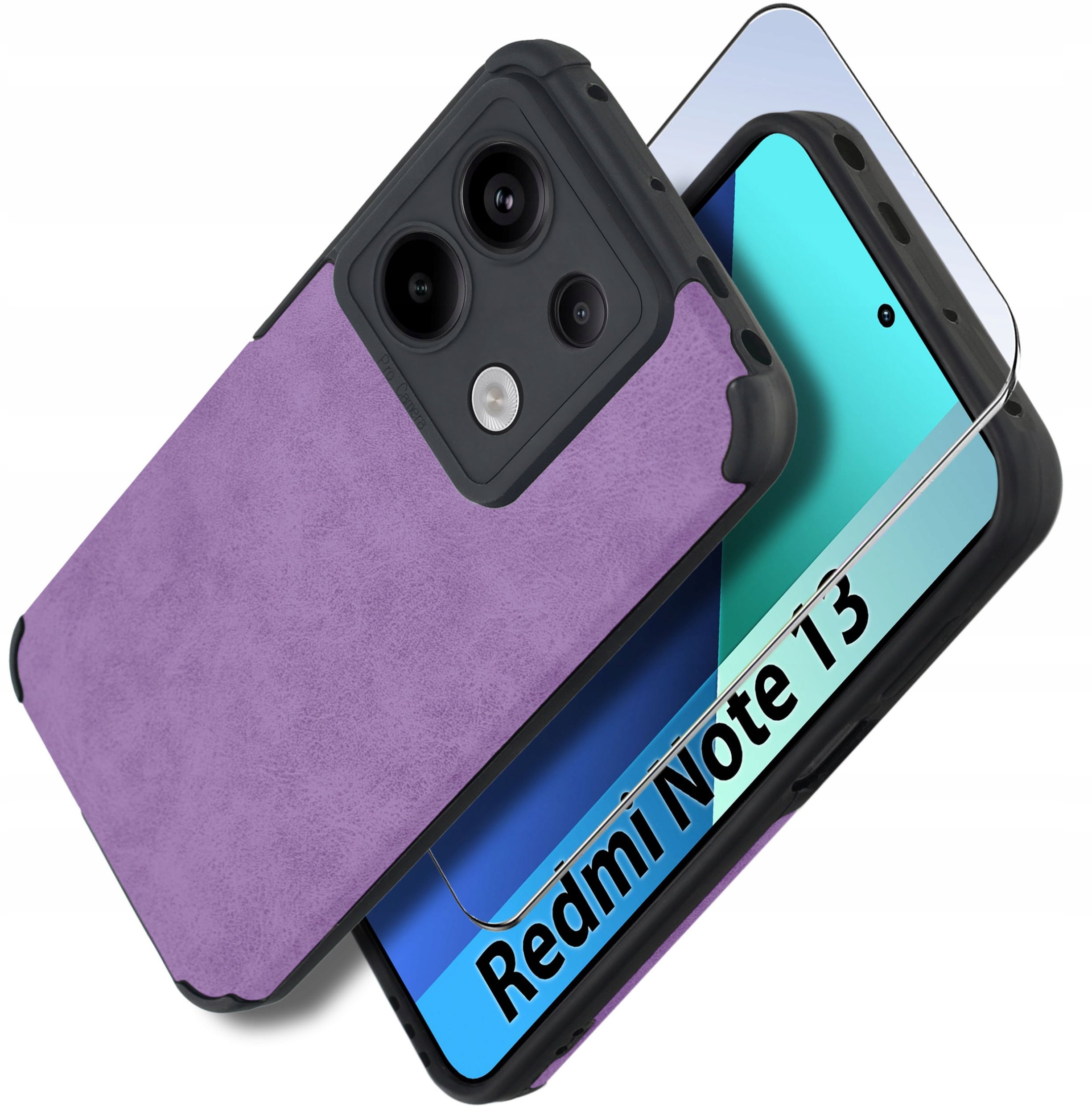 Etui do Xiaomi Redmi Note 13 4G silikonowe SKÓRZANE VINTAGE CASE + Szkło 9H