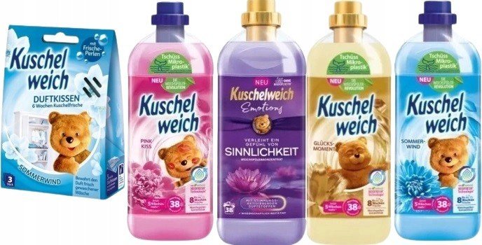 Płyn do płukania Kuschelweich ZESTAW płyn do płukania Kuschelweich 4 x 1 l + Saszetki Zapachowe 3 szt.