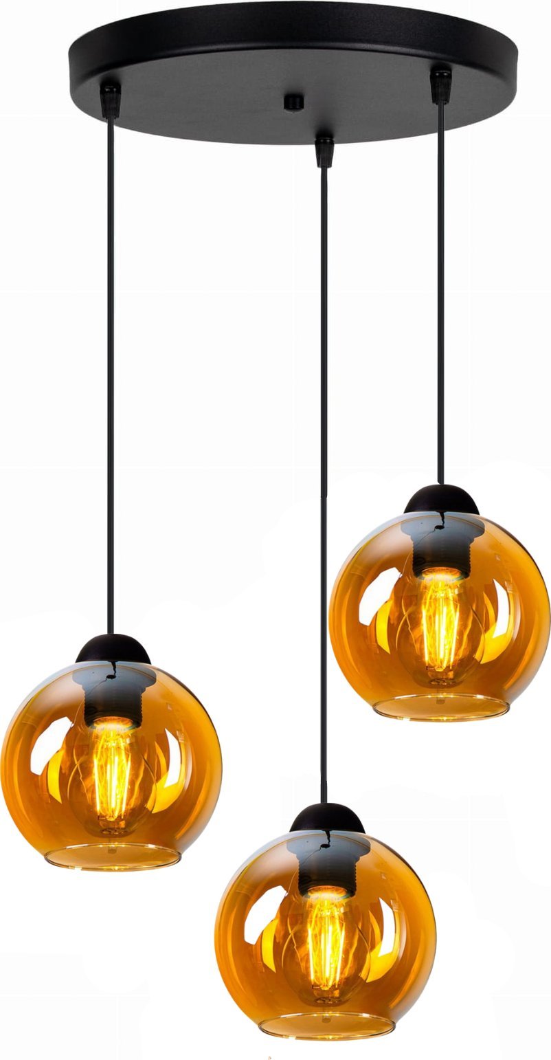 Lampa wisząca plafon 3 żarówki czarna BOLL