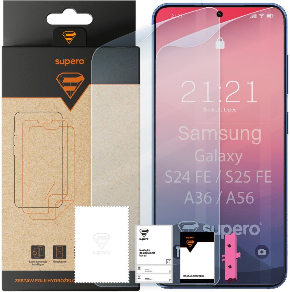 Folia hydrożelowa Supero do Samsung Galaxy S25 FE / S24 FE / A56 / A36, 2 szt.