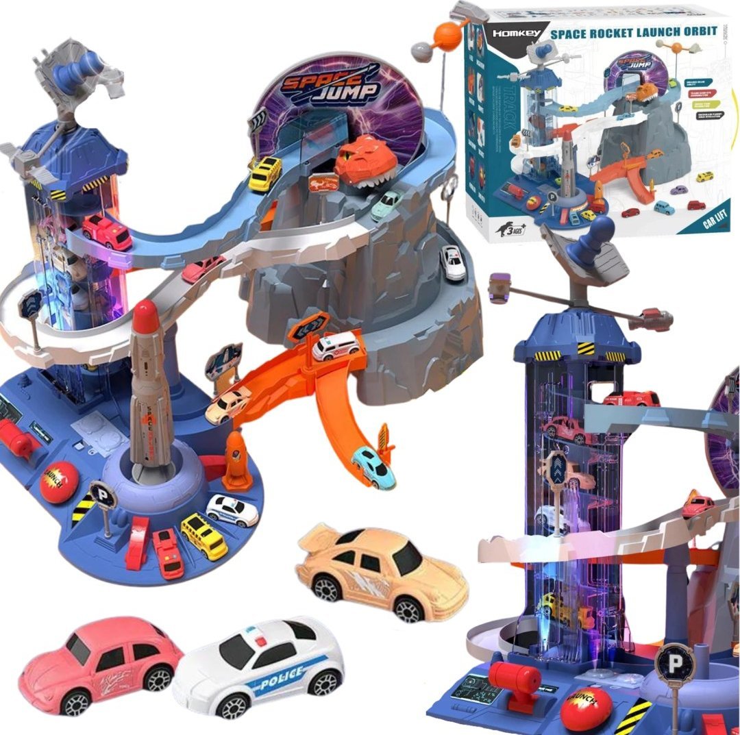 ProNice ZESTAW TOR WYŚCIGOWY PARKING STACJA KOSMICZNA WINDA AUTKA EFEKTY ŚWIETLNE