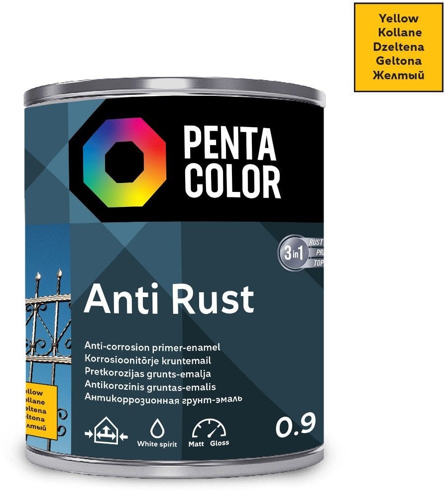Pentacolor ANTICOR PAINT ANTI-RUST YELLOW 0.9L