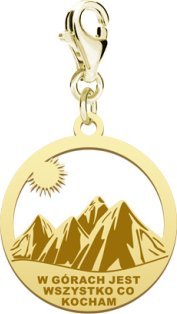 Radziszewska Jewellery Pozłacany Charms GÓRY DEDYKACJA GRATIS