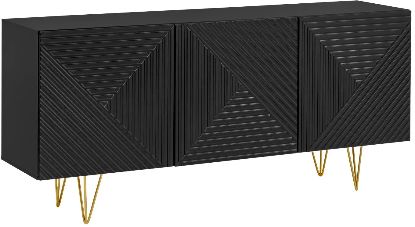 Komoda PYRAMID 160 czarny mat/złota FURNIVAL