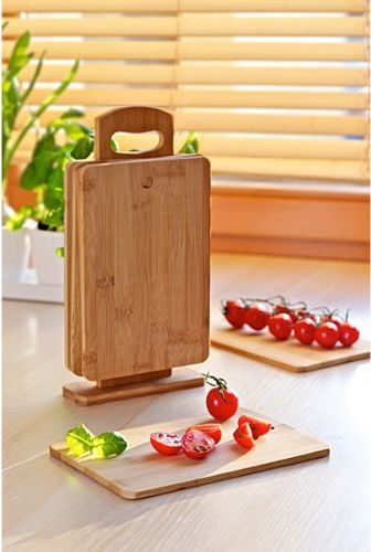 Deska do krojenia z rączką bambusowa 22x15cm 7szt.