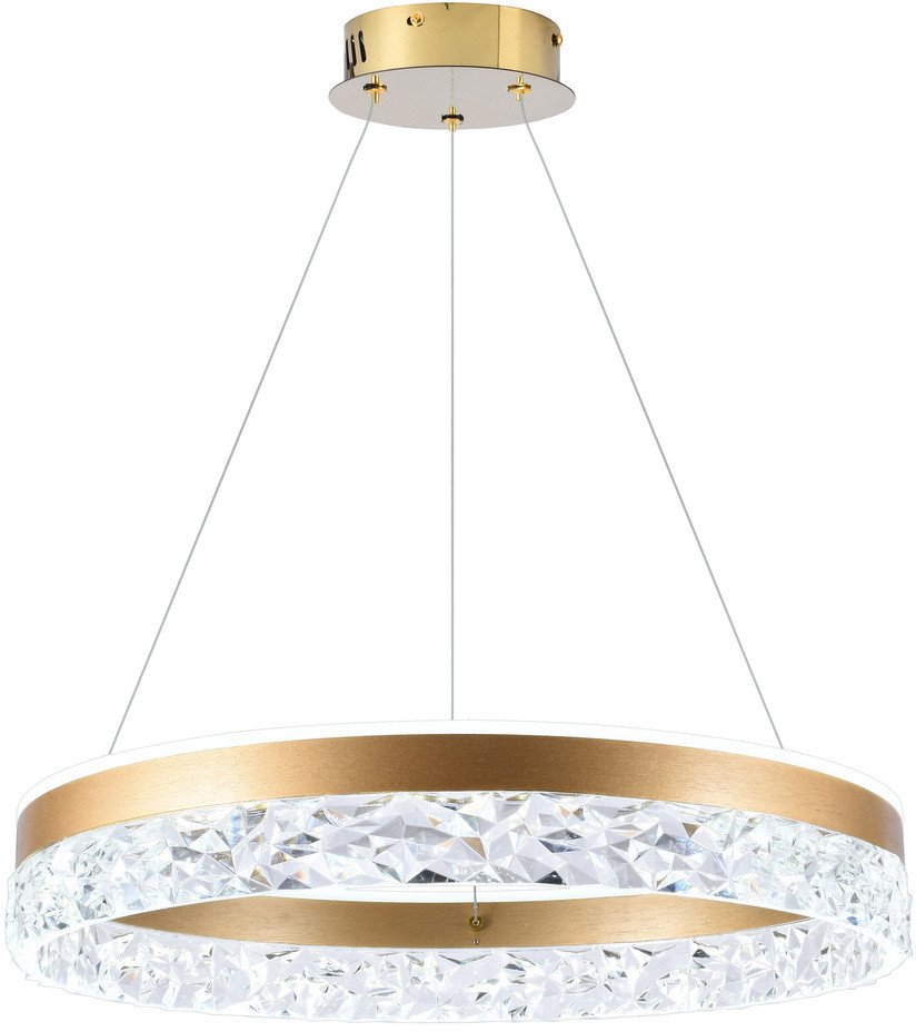 FROZI lampa wisząca złoty 32W 3000K LED kryształki bezbarwne