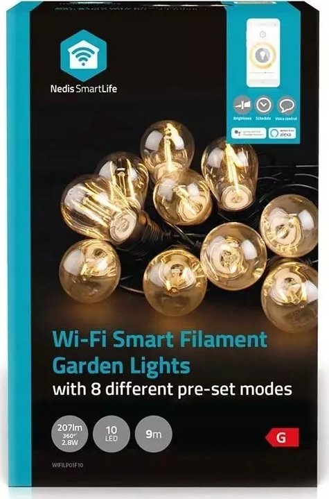 Nedis Nedis WIFILP01F10 inteligentne oświetlenie Inteligentny kinkiet Wi-Fi Czarny