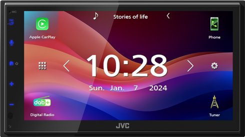 JVC KW-M595DBT radio samochodowe Czarny Wi-Fi 22 W Bluetooth