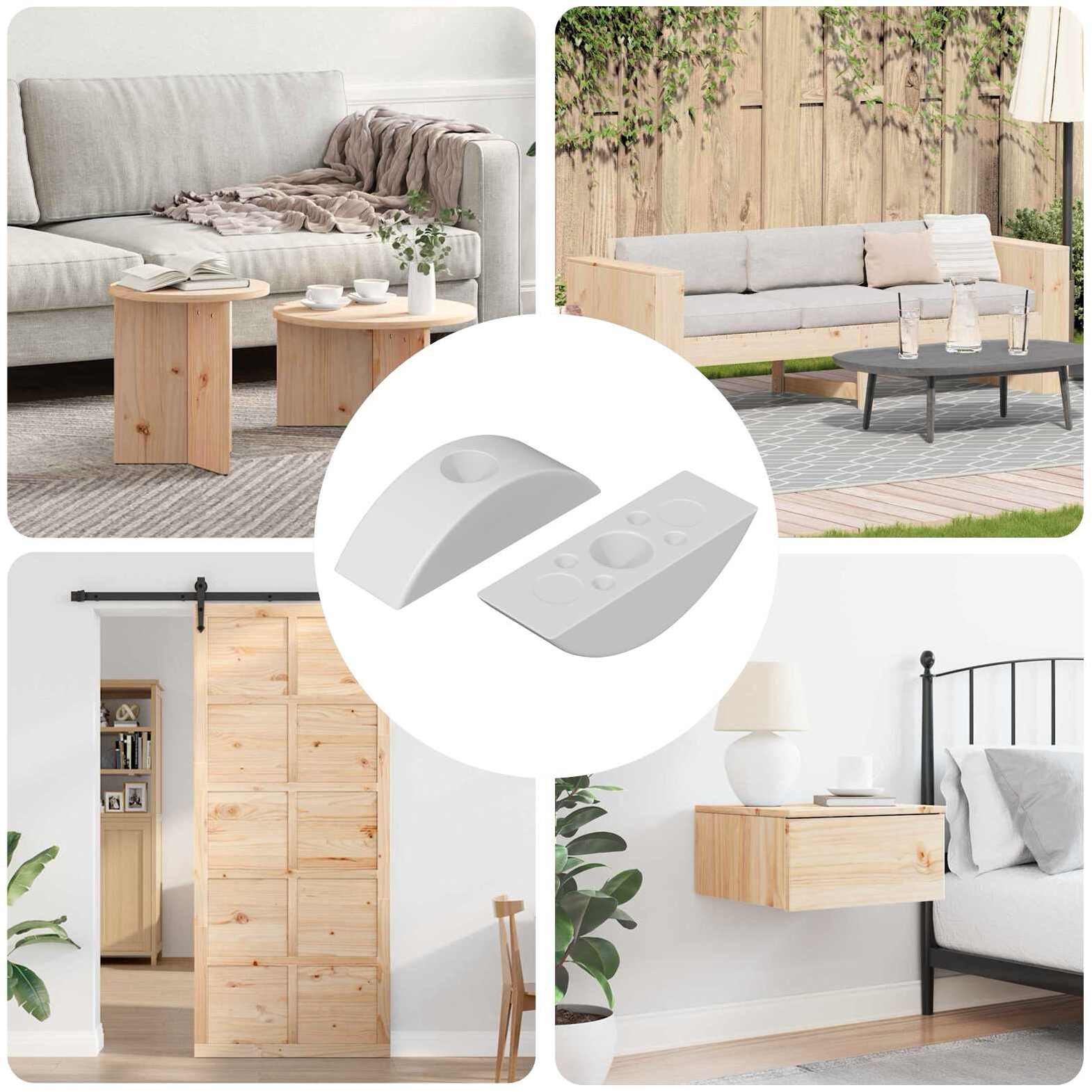 vidaXL Podkładka półksiężycowa 2 pcs Biały M6 PP