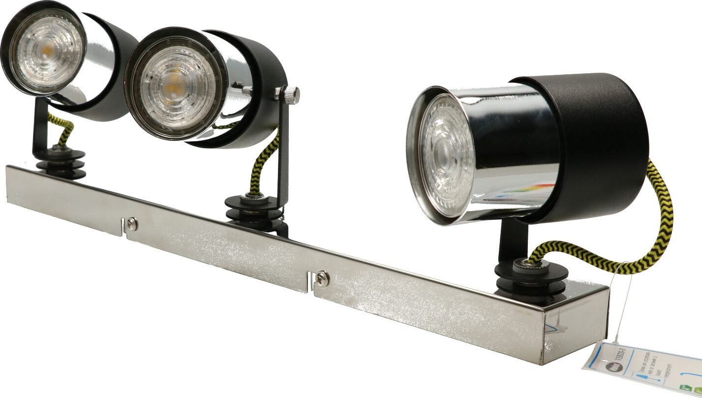 Lampa sufitowa STRUHM Lampa ścienno - sufitowa VERDI-3 czarny chrom żółty GU10 Vitalux