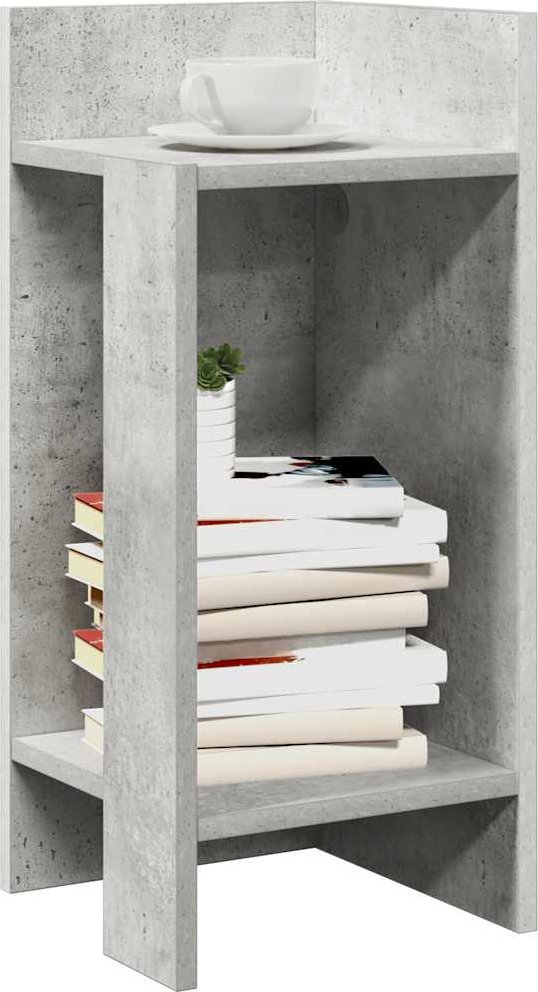 vidaXL vidaXL Stoliki boczne 2 szt. z półką, szarość betonu, 25,5x27x60 cm