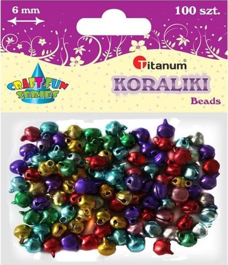 Titanum Dzwoneczki metalowe, 100szt, MIX 6mm, CRAFT-FUN