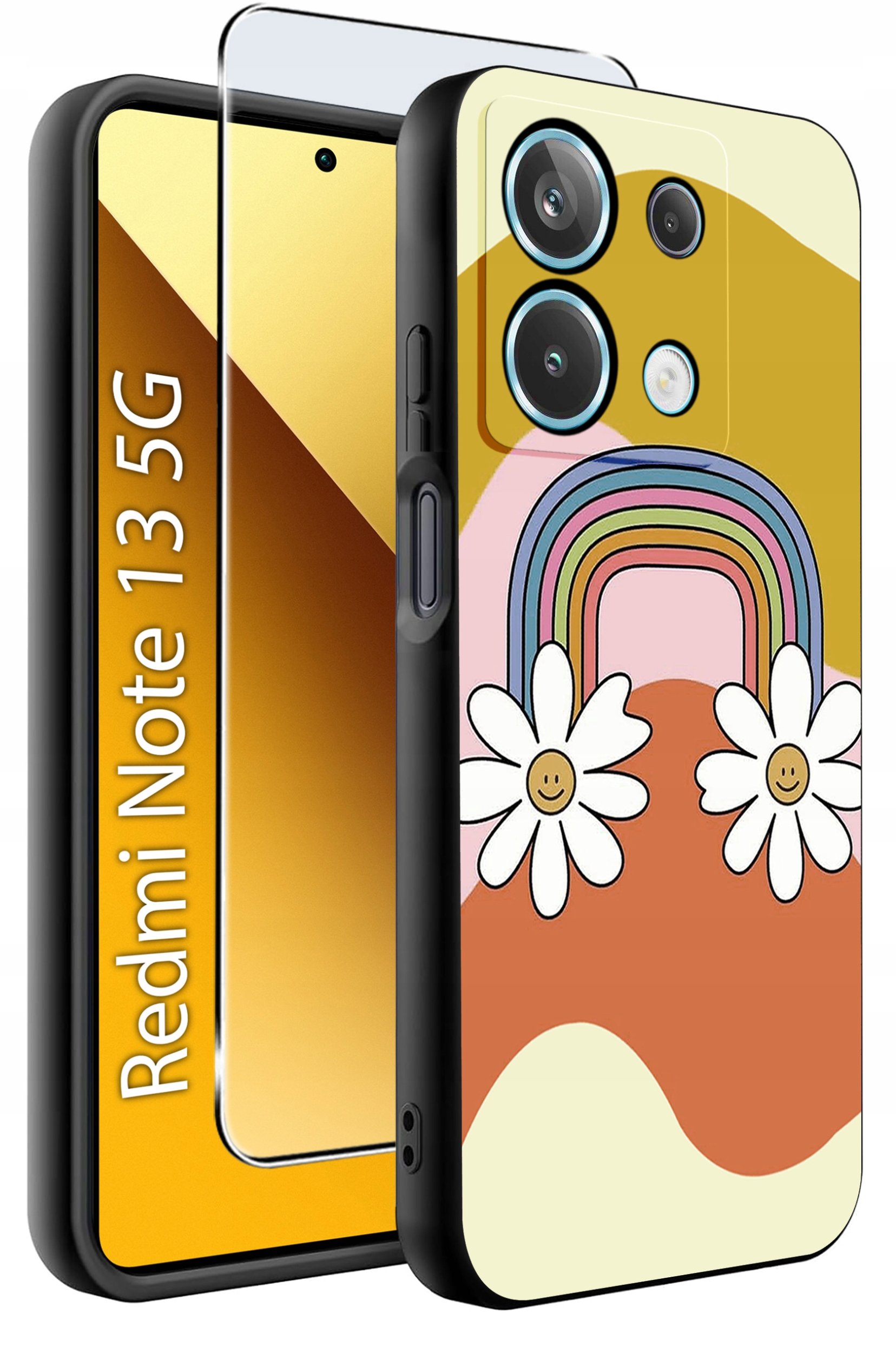 ETUI do Xiaomi Redmi Note 13 5G WZORY |SILIKONOWE MATT CASE +SZKŁO 9H